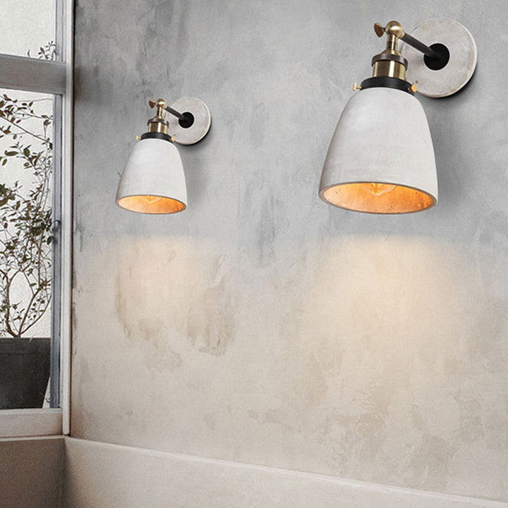 Skørter | Cone/Cylinder/Bowl Bedroom Wall Mounted Light Cement 1 Head Industrial Style Corner Adjustable Wall Lamp in Gray