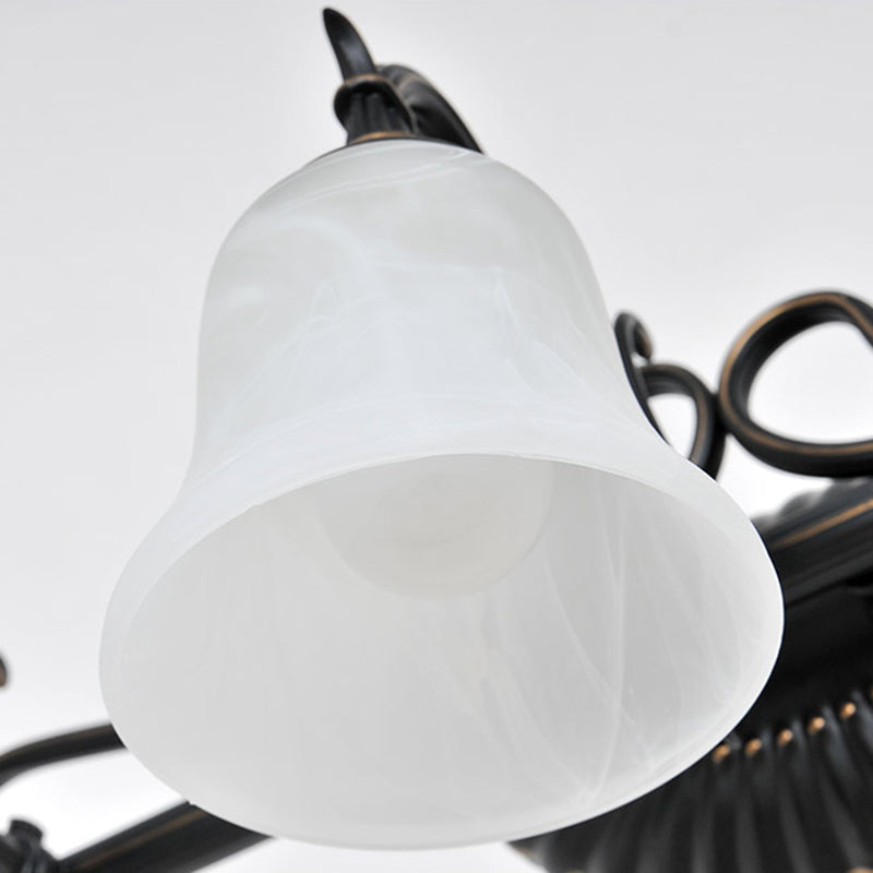 Skørter | Bell Shade Frosted Glass Wall Light Traditional 1/2/3 Lamps Bathroom Vanity Lighting Light in Bronze