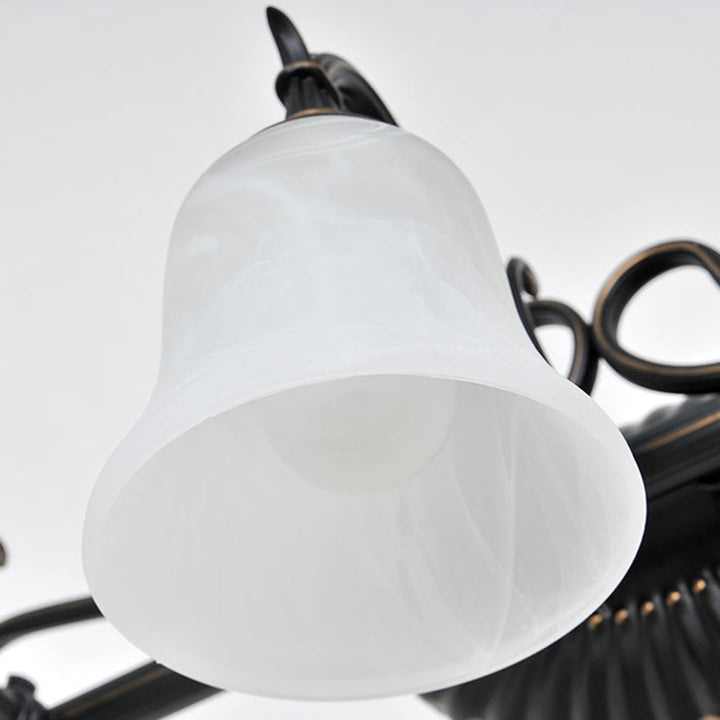 Skørter | Bell Shade Frosted Glass Wall Light Traditional 1/2/3 Lamps Bathroom Vanity Lighting Light in Bronze