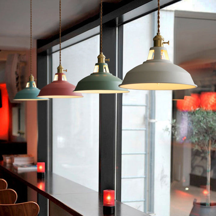 Lisslune | Industrial Retro Pendant Lamp Metal 1-Light | Vintage Pendant Lamp For Restaurant & Dining Room | E27 LED compatible