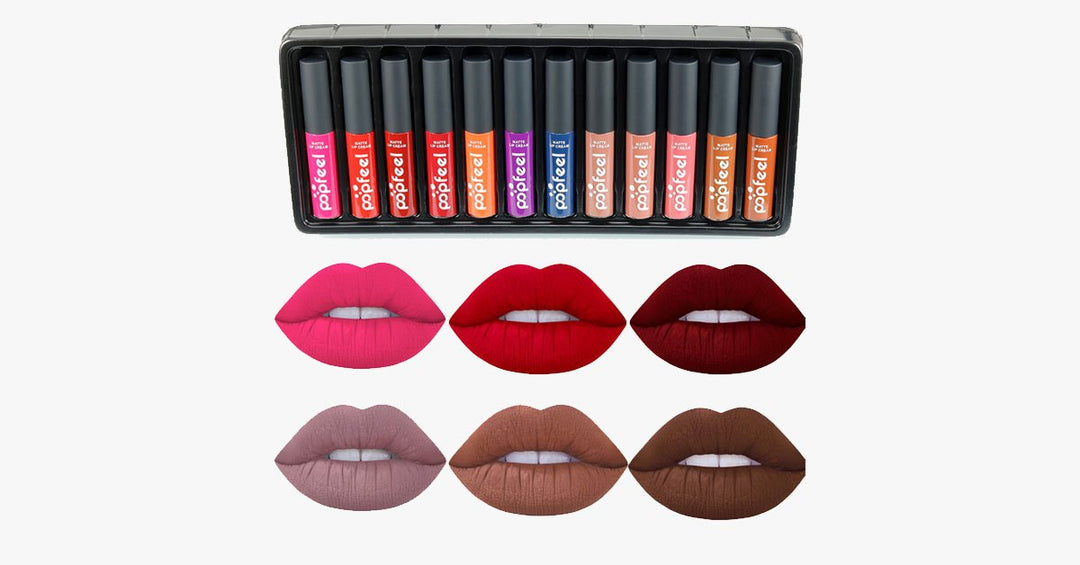 Lisslune | Eternal Velvet Matte Lipstick Set with 12 Shades – Your Everyday Look