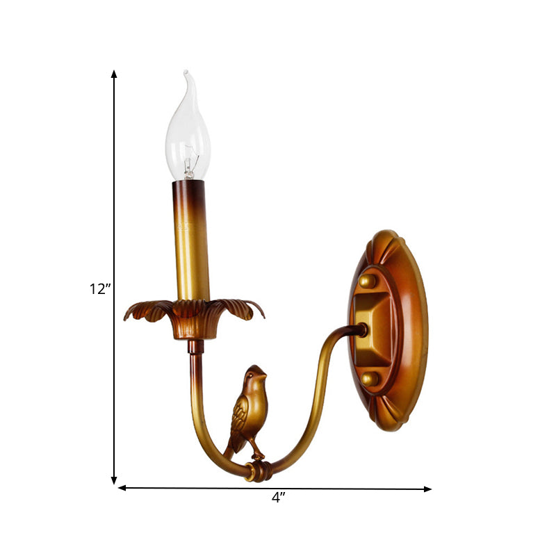 Skørter | Candle Holder Metal Wall Lamp Classic 1 Light Corridor Wall Lamp in Brass with/without Shade