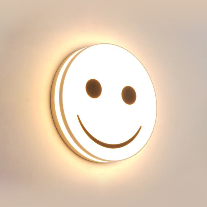Skørter | Round Surface Light with Smile Emoji LED Mini Recessed Lamp with Acrylic Shade