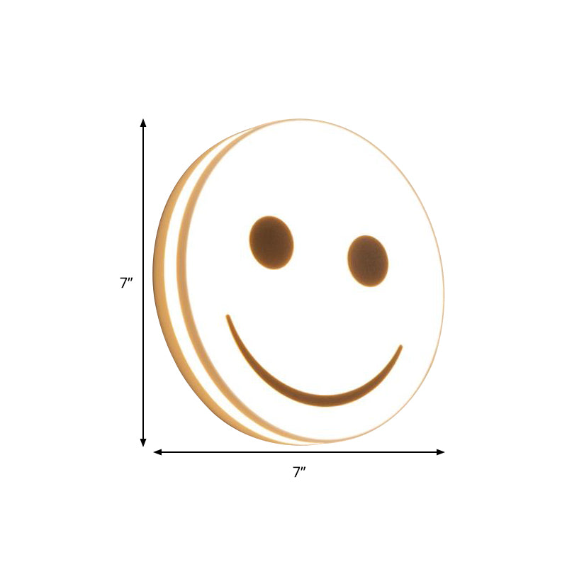 Skørter | Round Surface Light with Smile Emoji LED Mini Recessed Lamp with Acrylic Shade