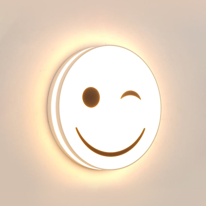 Skørter | Round Surface Light with Smile Emoji LED Mini Recessed Lamp with Acrylic Shade