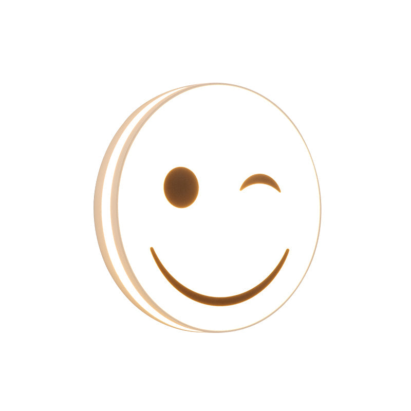 Skørter | Round Surface Light with Smile Emoji LED Mini Recessed Lamp with Acrylic Shade