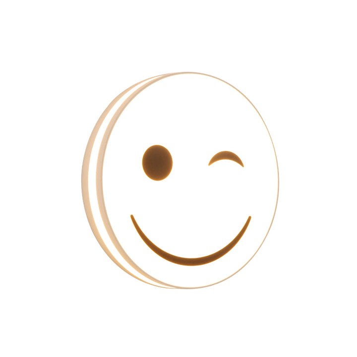 Skørter | Round Surface Light with Smile Emoji LED Mini Recessed Lamp with Acrylic Shade