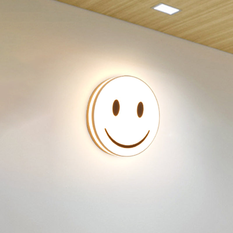 Skørter | Round Surface Light with Smile Emoji LED Mini Recessed Lamp with Acrylic Shade