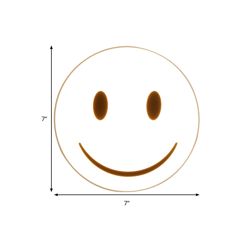 Skørter | Round Surface Light with Smile Emoji LED Mini Recessed Lamp with Acrylic Shade