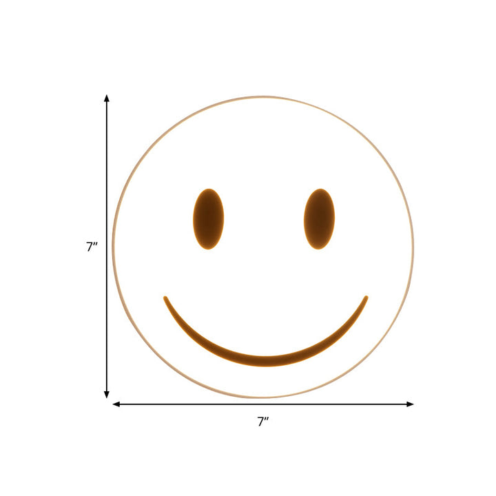 Skørter | Round Surface Light with Smile Emoji LED Mini Recessed Lamp with Acrylic Shade