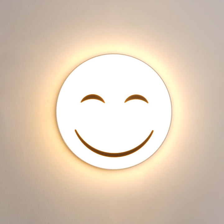 Skørter | Round Surface Light with Smile Emoji LED Mini Recessed Lamp with Acrylic Shade