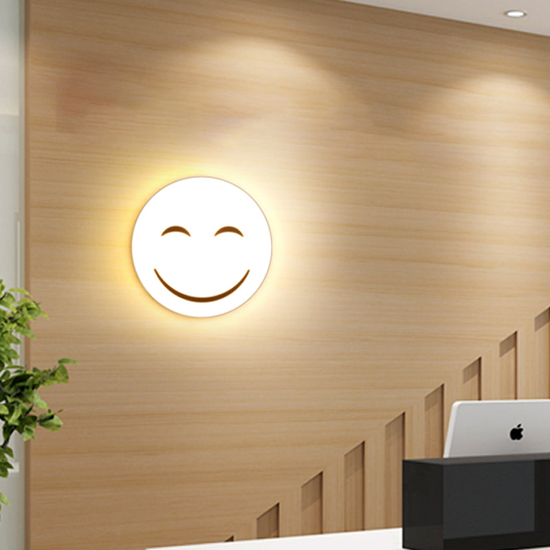 Skørter | Round Surface Light with Smile Emoji LED Mini Recessed Lamp with Acrylic Shade