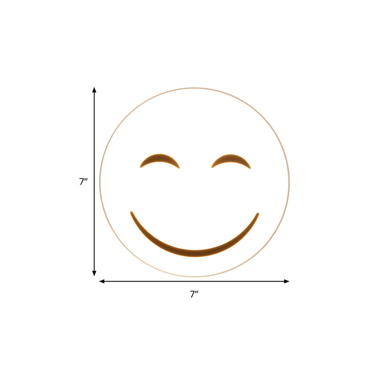 Skørter | Round Surface Light with Smile Emoji LED Mini Recessed Lamp with Acrylic Shade