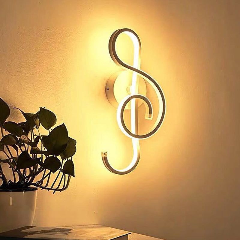 Lisslune | LED Wall Sculpture Musical Note Shape Home Decoration Wall Mount Lighting for Bedroom Living Room