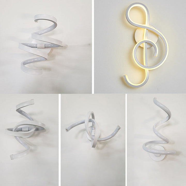Lisslune | LED Wall Sculpture Musical Note Shape Home Decoration Wall Mount Lighting for Bedroom Living Room