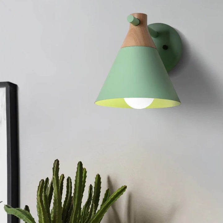 Skørter | Macaroon Nordic Solid Wood Wall Lamp Fixture Metal Wall Mounted Sconces Lights