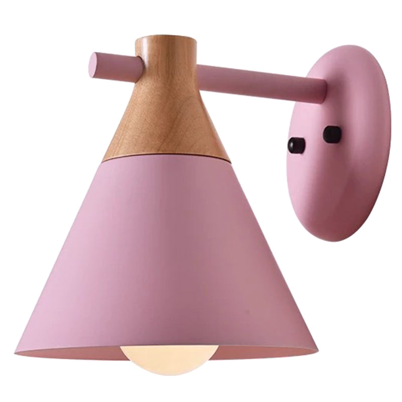 Skørter | Macaroon Nordic Solid Wood Wall Lamp Fixture Metal Wall Mounted Sconces Lights