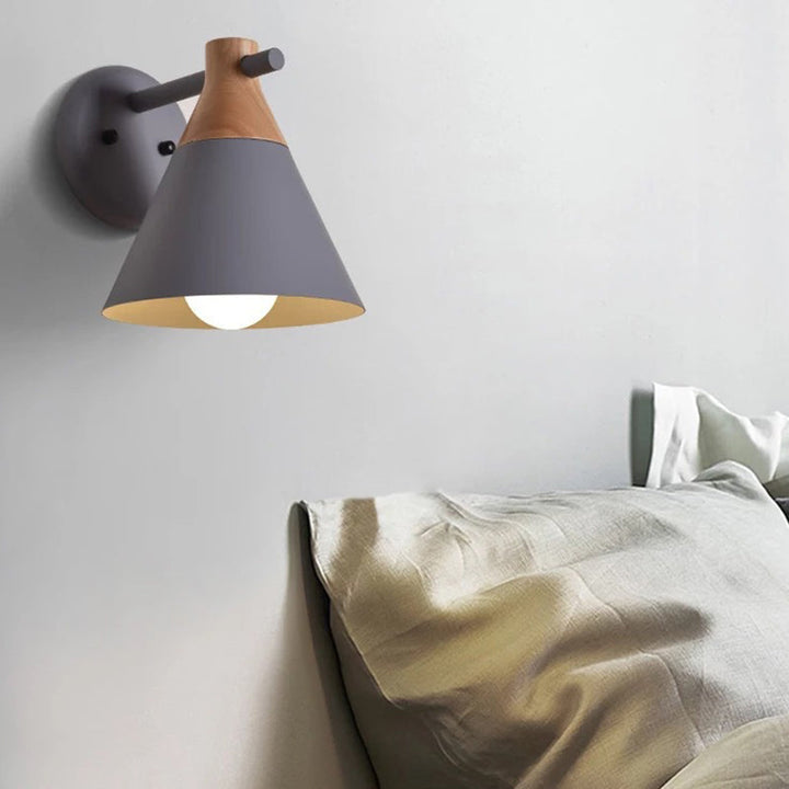 Skørter | Macaroon Nordic Solid Wood Wall Lamp Fixture Metal Wall Mounted Sconces Lights