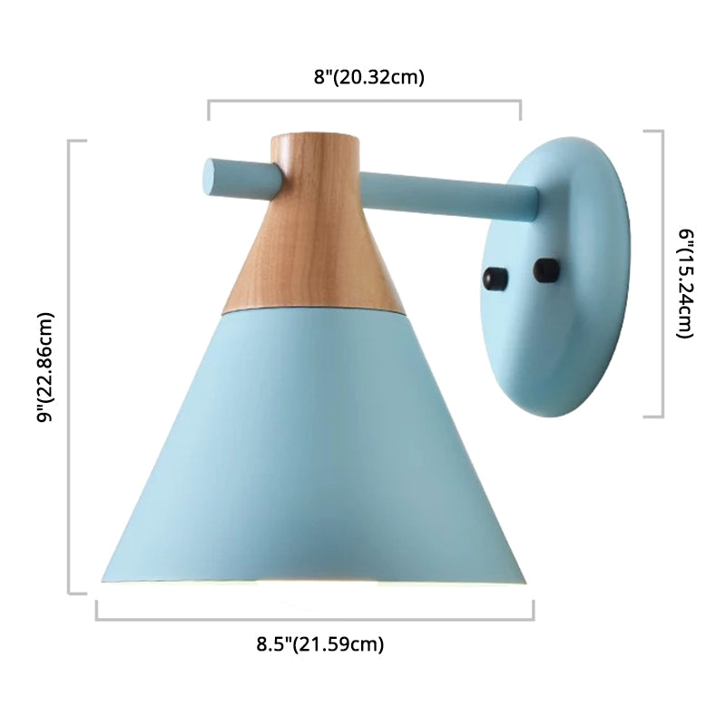 Skørter | Macaroon Nordic Solid Wood Wall Lamp Fixture Metal Wall Mounted Sconces Lights