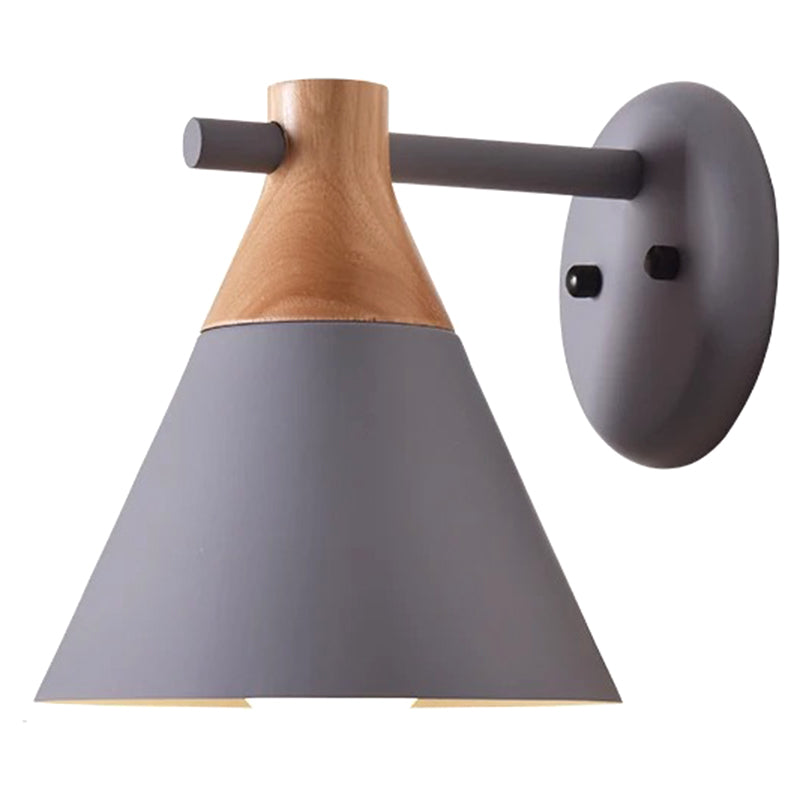 Skørter | Macaroon Nordic Solid Wood Wall Lamp Fixture Metal Wall Mounted Sconces Lights