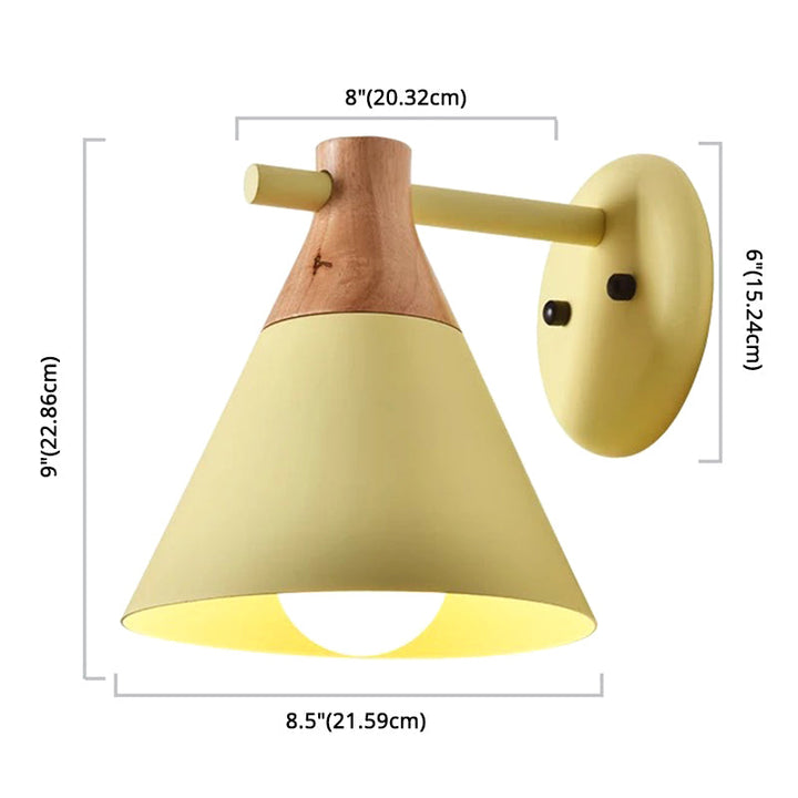 Skørter | Macaroon Nordic Solid Wood Wall Lamp Fixture Metal Wall Mounted Sconces Lights
