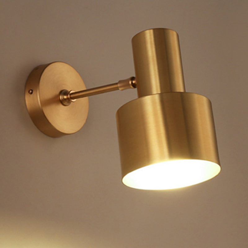 Lisslune | Mid-Century Home Wall Lighting 1 Head Downlighting Metal Cage Wall Lamps in Gold