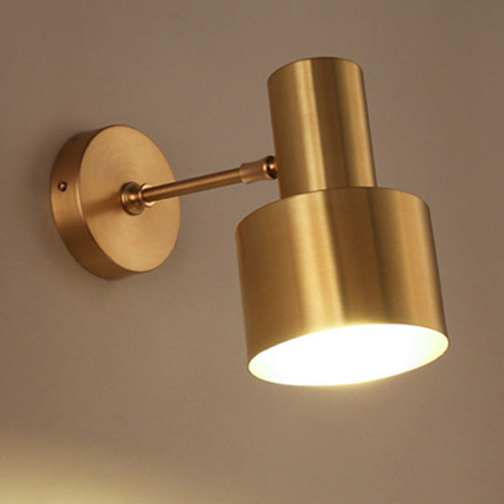 Lisslune | Mid-Century Home Wall Lighting 1 Head Downlighting Metal Cage Wall Lamps in Gold