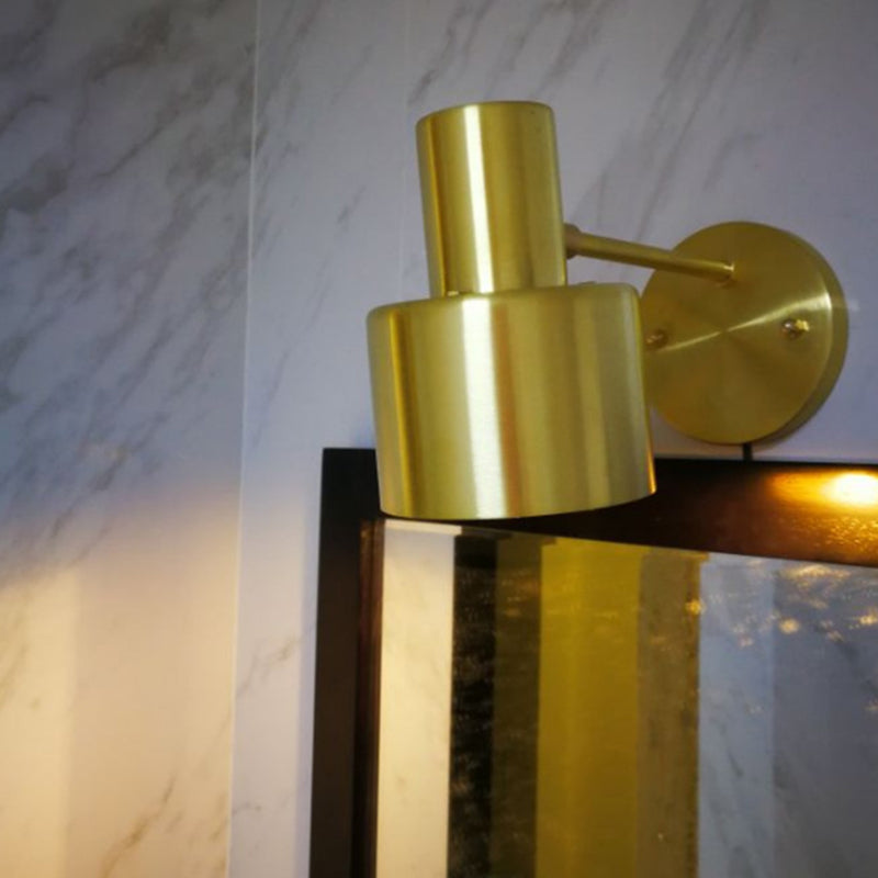 Lisslune | Mid-Century Home Wall Lighting 1 Head Downlighting Metal Cage Wall Lamps in Gold
