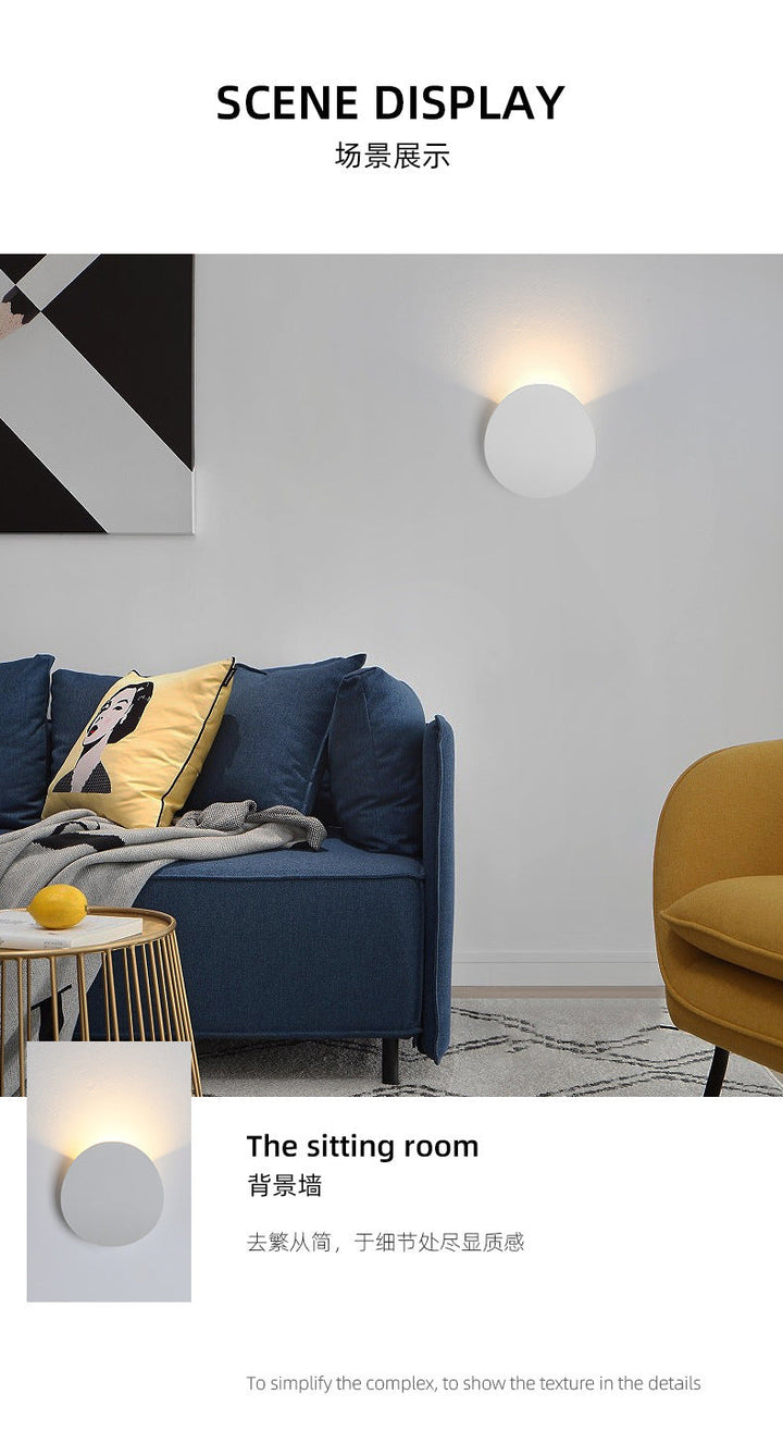 Lisslune | Modern Style Wall Light 7W LED Round Wall-Mounted Lighting for Bedroom