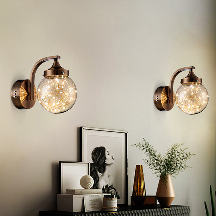 Lisslune | Creative Wall Light Spherical Shape Creative Star Lamp Warm Light for Bedroom