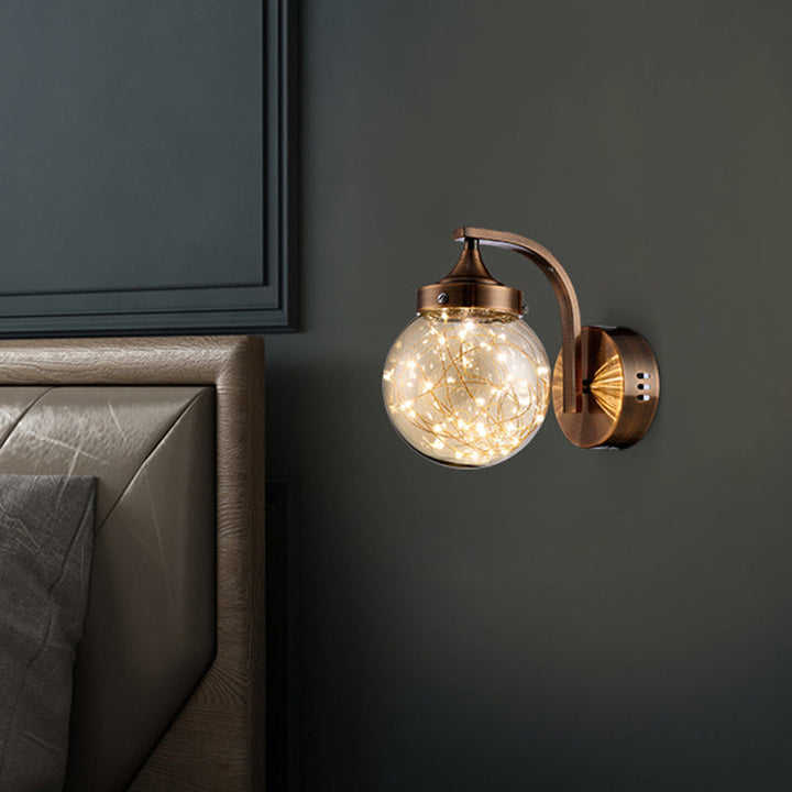 Lisslune | Creative Wall Light Spherical Shape Creative Star Lamp Warm Light for Bedroom