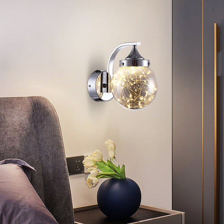 Lisslune | Creative Wall Light Spherical Shape Creative Star Lamp Warm Light for Bedroom