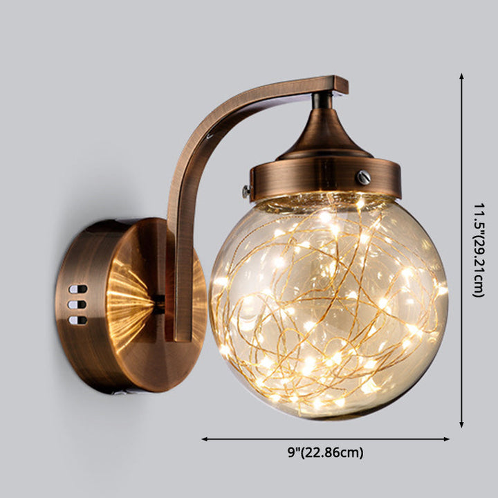 Lisslune | Creative Wall Light Spherical Shape Creative Star Lamp Warm Light for Bedroom