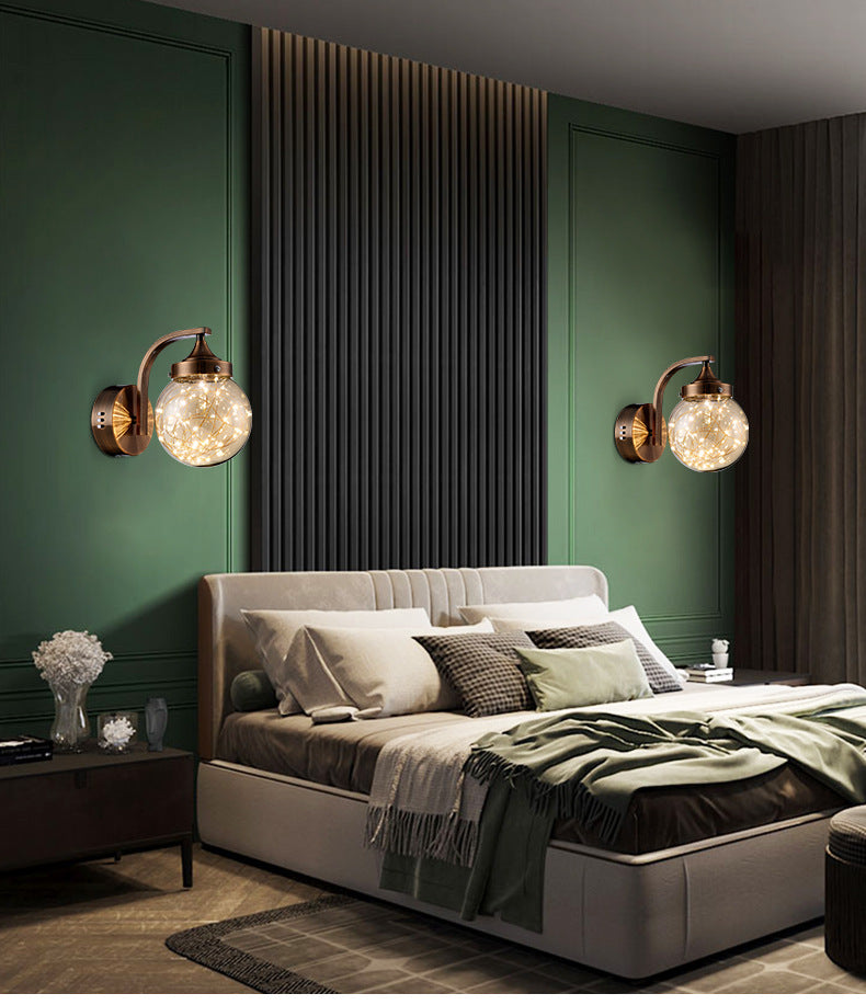 Lisslune | Creative Wall Light Spherical Shape Creative Star Lamp Warm Light for Bedroom