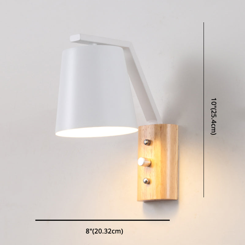 Skørter | White Glass Wall Lighting Wooden Lighting for Study Bedroom