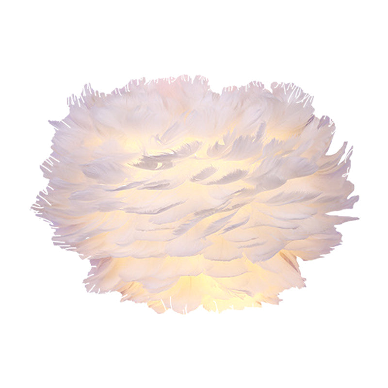 Lisslune | Home decoration wall lamp modern ambient lighting white feather wall light for living room bedroom