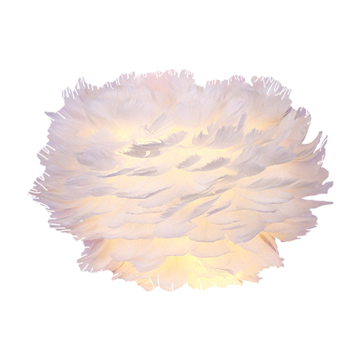 Lisslune | Home decoration wall lamp modern ambient lighting white feather wall light for living room bedroom