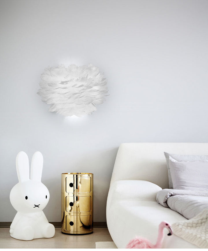 Lisslune | Home decoration wall lamp modern ambient lighting white feather wall light for living room bedroom