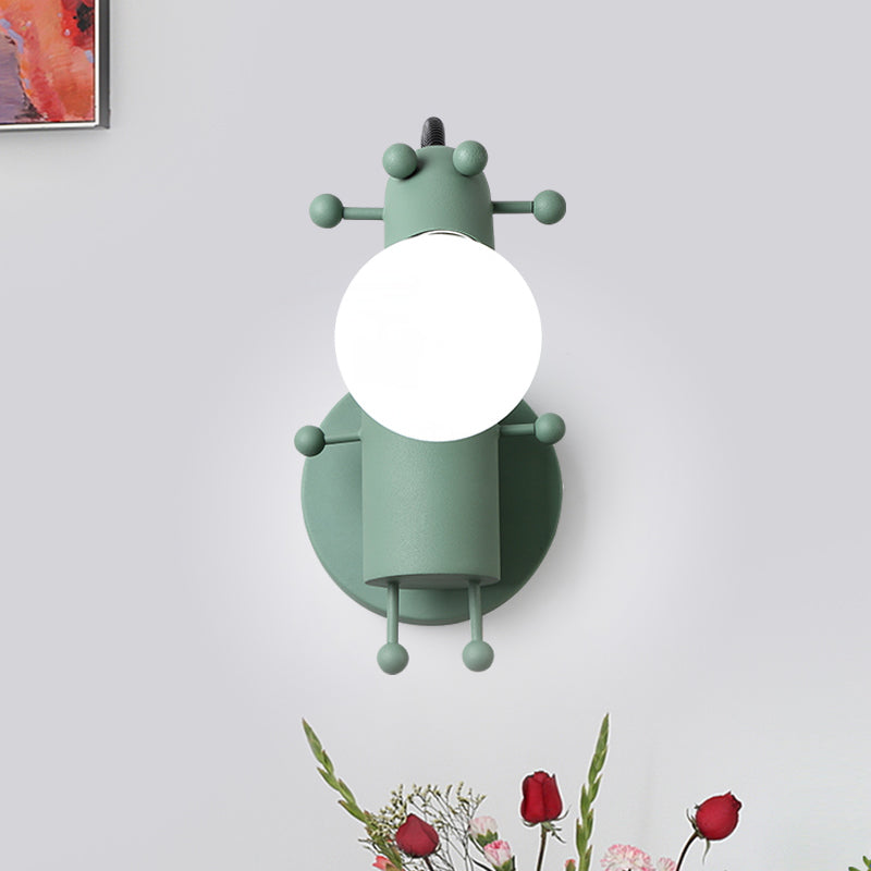 Skørter | Open Bulb Adjustable Wall Lamp Modernist Metal 1 Main Wall Mount Lighting in Gray/White/Green