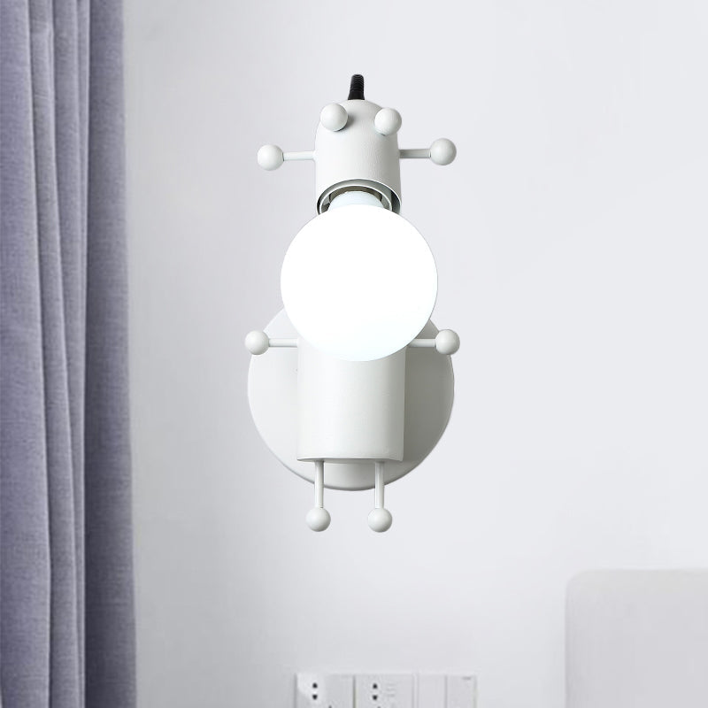 Skørter | Open Bulb Adjustable Wall Lamp Modernist Metal 1 Main Wall Mount Lighting in Gray/White/Green