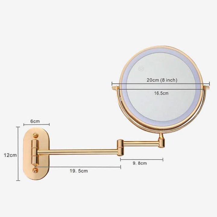 Lisslune | Gold Rechargeable LED Makeup Magnifying Mirror