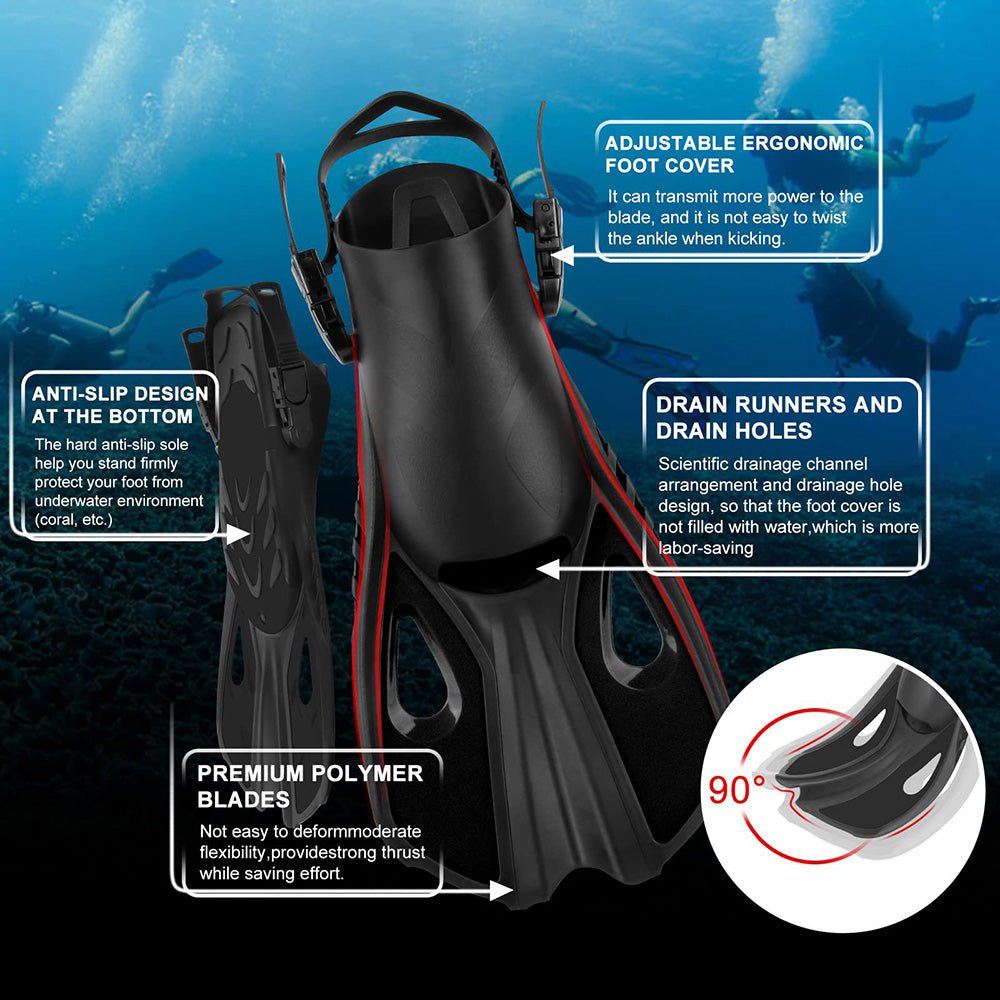 Lisslune | Adjustable Travel Snorkel Fins