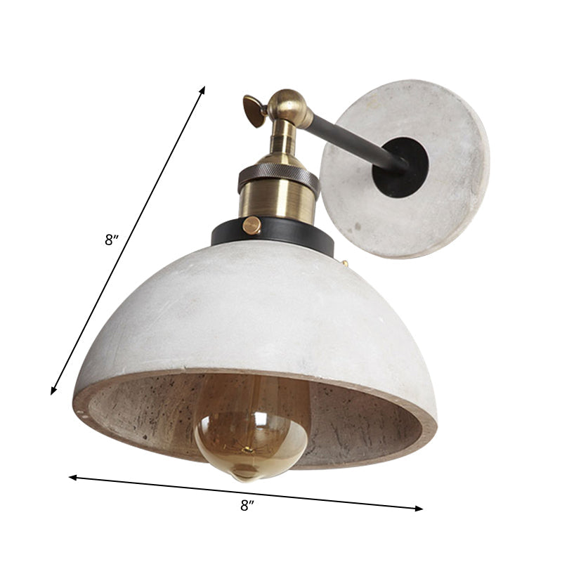 Skørter | Cone/Cylinder/Bowl Bedroom Wall Mounted Light Cement 1 Head Industrial Style Corner Adjustable Wall Lamp in Gray