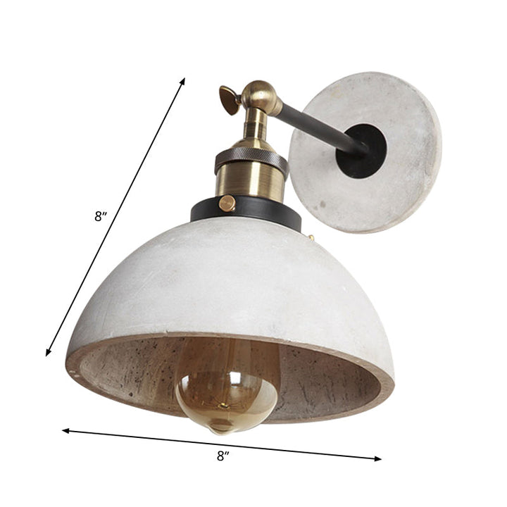 Skørter | Cone/Cylinder/Bowl Bedroom Wall Mounted Light Cement 1 Head Industrial Style Corner Adjustable Wall Lamp in Gray