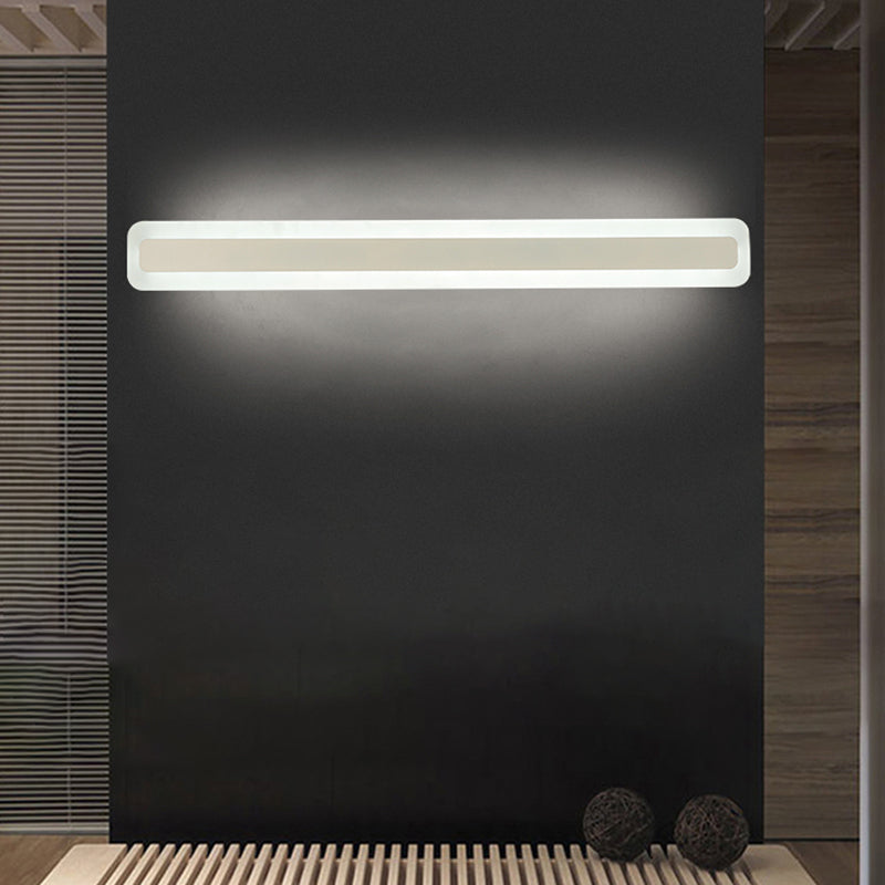 Skørter | Rectangular Acrylic LED Wall Mounted Lighting Fixture Nordic Waterproof Vanity Wall Lamp for Bathroom