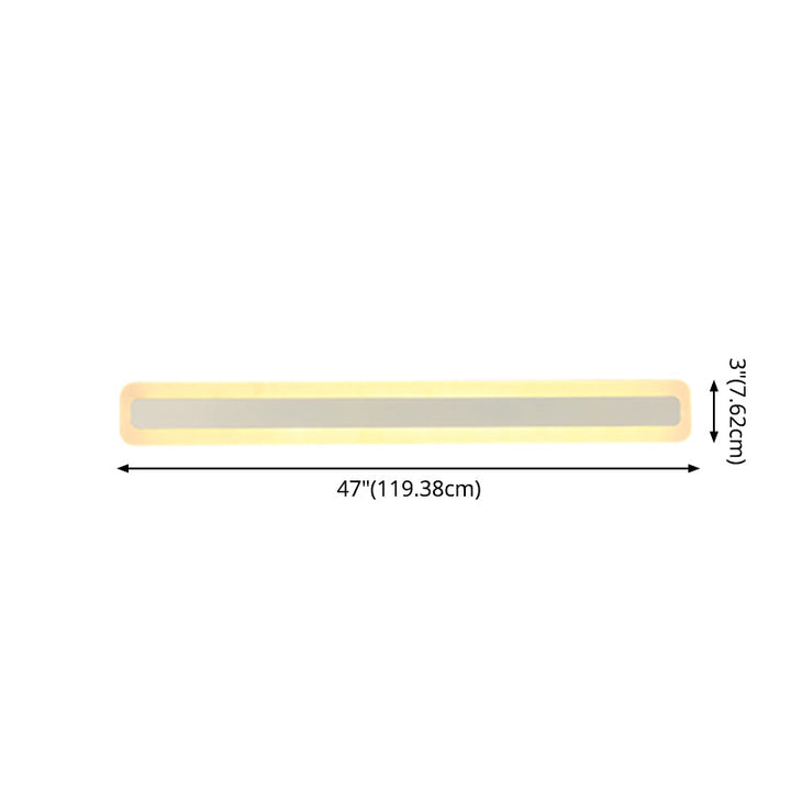 Skørter | Rectangular Acrylic LED Wall Mounted Lighting Fixture Nordic Waterproof Vanity Wall Lamp for Bathroom