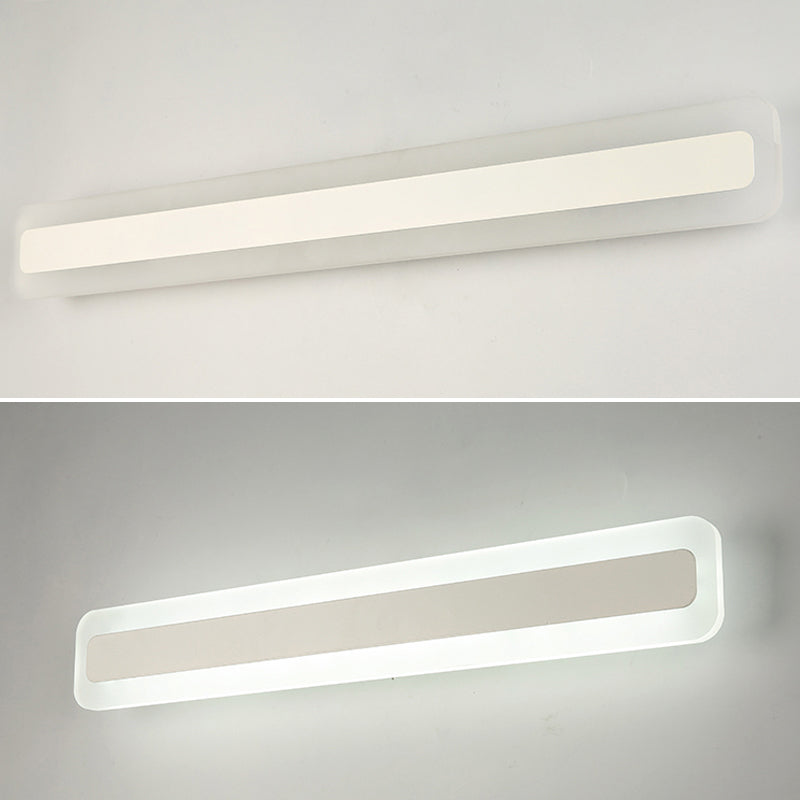 Skørter | Rectangular Acrylic LED Wall Mounted Lighting Fixture Nordic Waterproof Vanity Wall Lamp for Bathroom