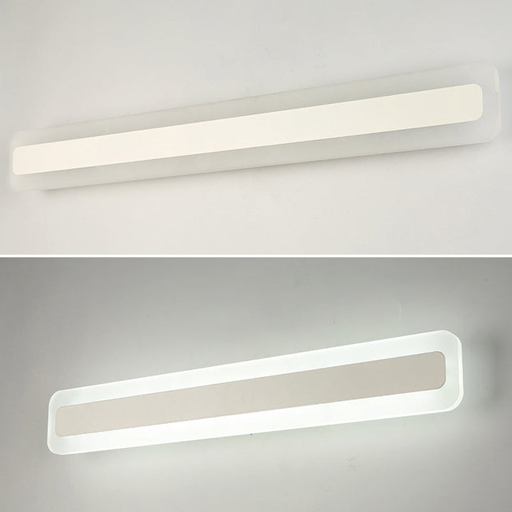 Skørter | Rectangular Acrylic LED Wall Mounted Lighting Fixture Nordic Waterproof Vanity Wall Lamp for Bathroom
