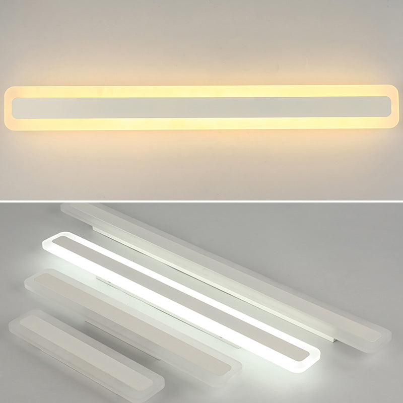 Skørter | Rectangular Acrylic LED Wall Mounted Lighting Fixture Nordic Waterproof Vanity Wall Lamp for Bathroom