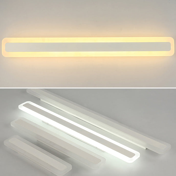 Skørter | Rectangular Acrylic LED Wall Mounted Lighting Fixture Nordic Waterproof Vanity Wall Lamp for Bathroom